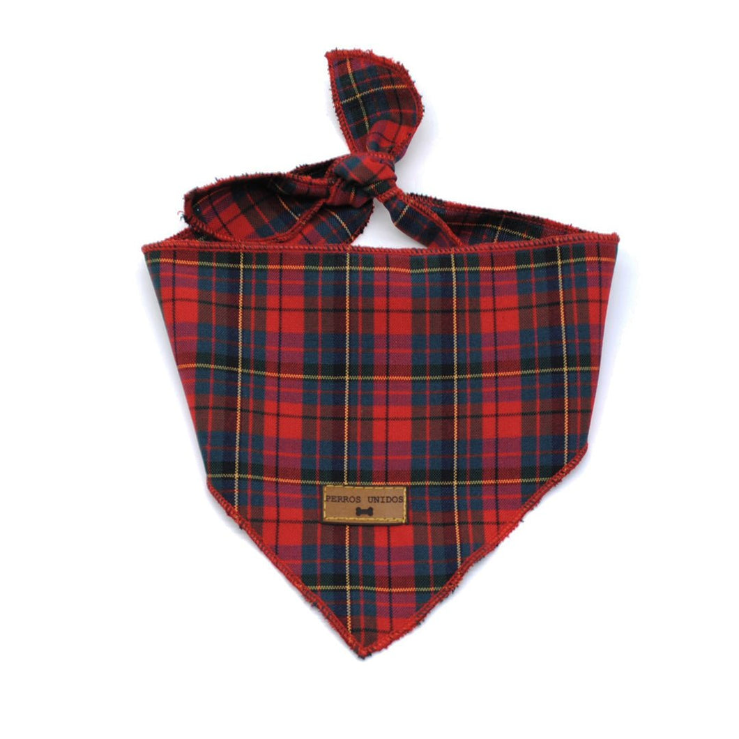 Pañoleta navidad tartán roja & verde - Perros Unidos