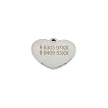 Cargar imagen en el visor de la galería, Placa identificación corazón plateada - Perros Unidos