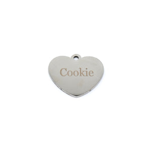 Placa identificación corazón plateada - Perros Unidos