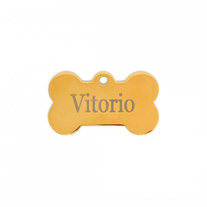 Placa identificación hueso dorado - Perros Unidos