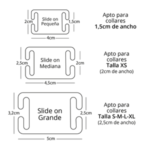 Placa identificación slide - on plateada - Perros Unidos